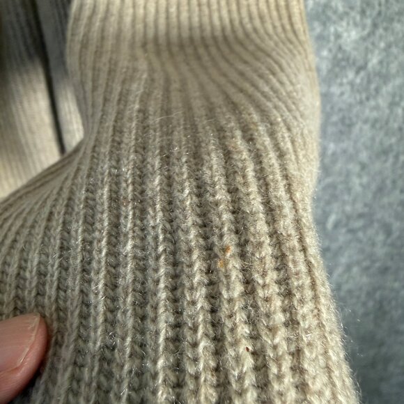Riccardo Piacenza 100% Cashmere Cardigan Light Brown Chunky Ribbed Old Money M - Picture 5 of 11